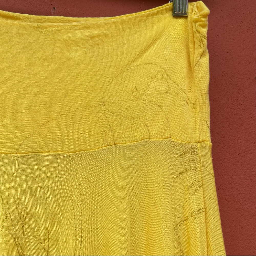 Vintage Rachel Palley Crane Skirt in Bright Yellow - Picture 2 of 5